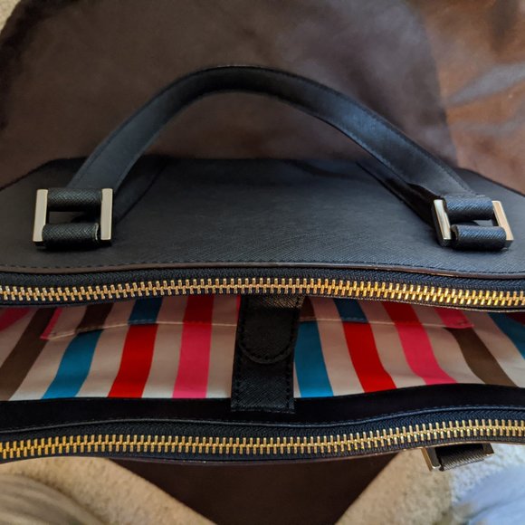 Kate Spade Black Saffiano Leather Double Zip Tote - Picture 3 of 5